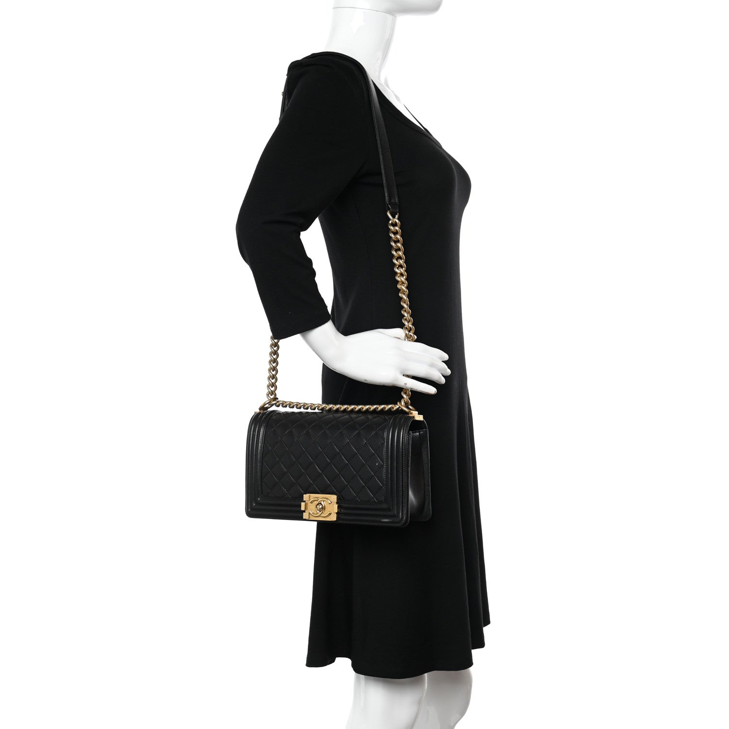 Chanel Lambskin Quilted Medium Boy Flap Black 2 of 13
