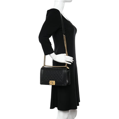 Chanel Lambskin Quilted Medium Boy Flap Black 2 of 13