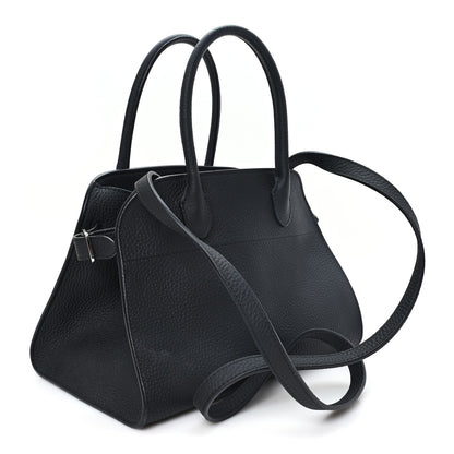 The Row Grained Calfskin Soft Margaux 10 Bag Black 3 of 9