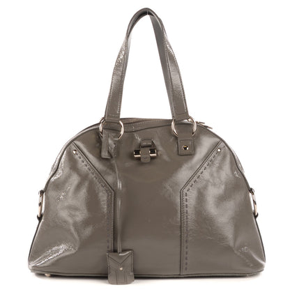 Saint Laurent Patent Calfskin Large Muse Gray 1 of 15