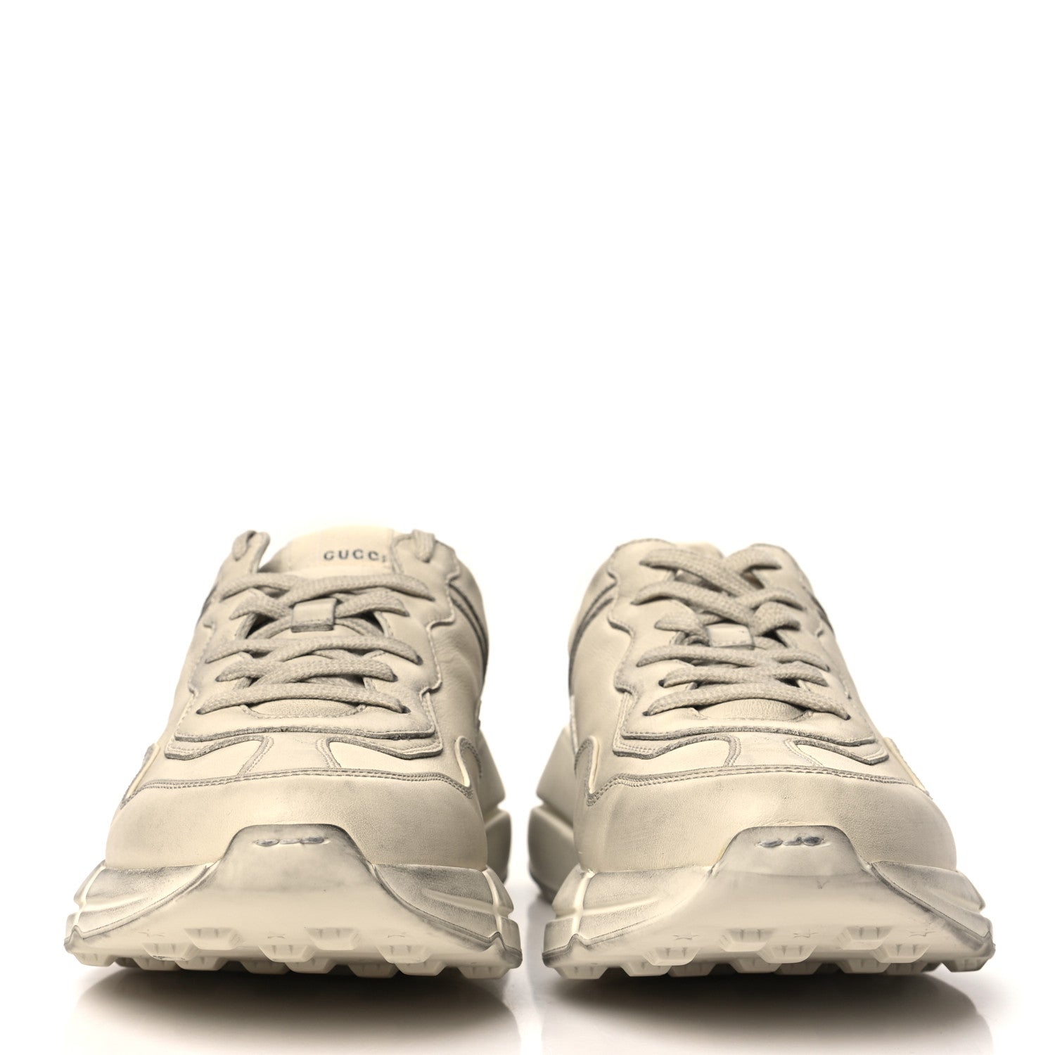 Gucci Soft Calfskin Mens Rhyton Sneakers 9 Ivory 2 of 10