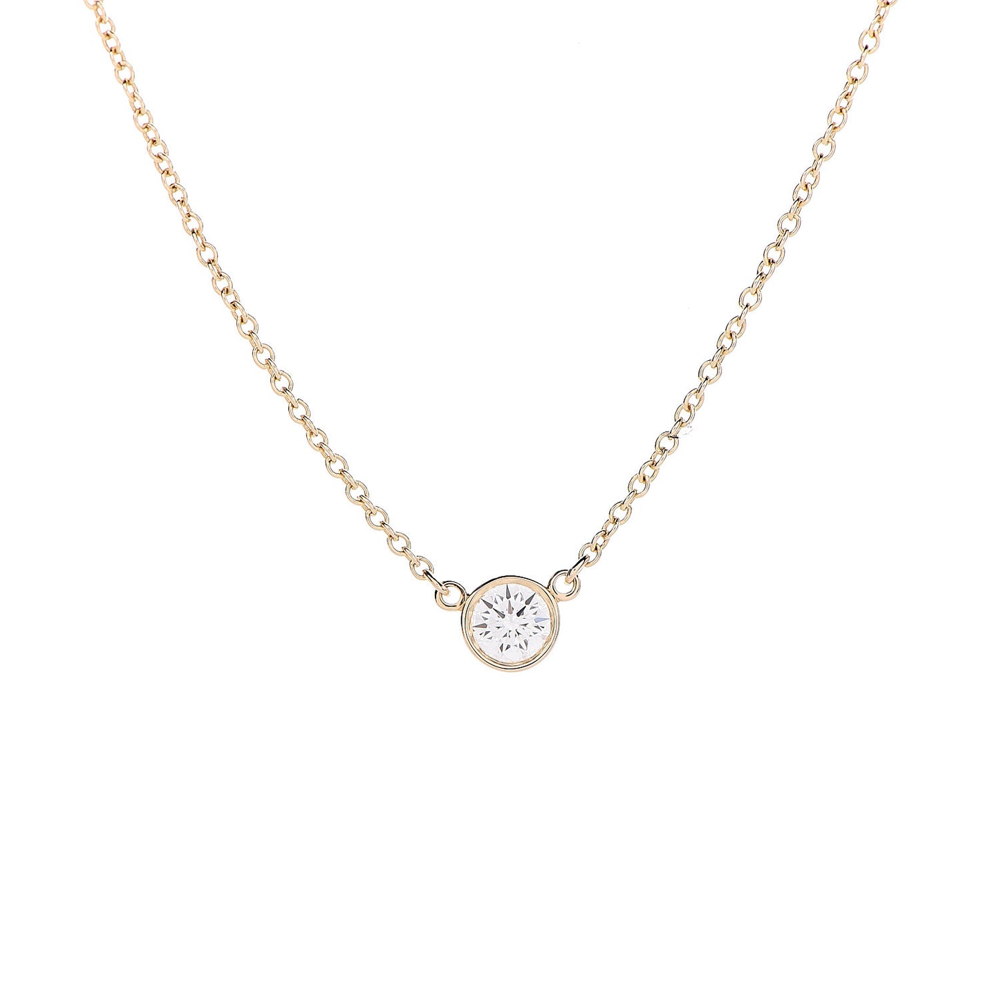 18K Yellow Gold Diamond .21ct Elsa Peretti Diamonds by the Yard Pendant Necklace