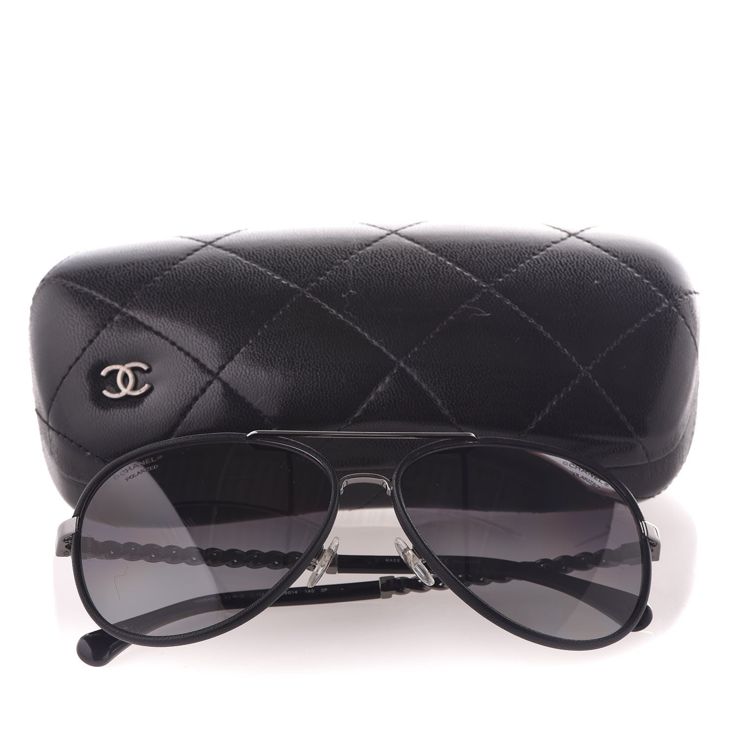 Chanel Polarized Pilot Winter Sunglasses 4219 Black 9 of 9