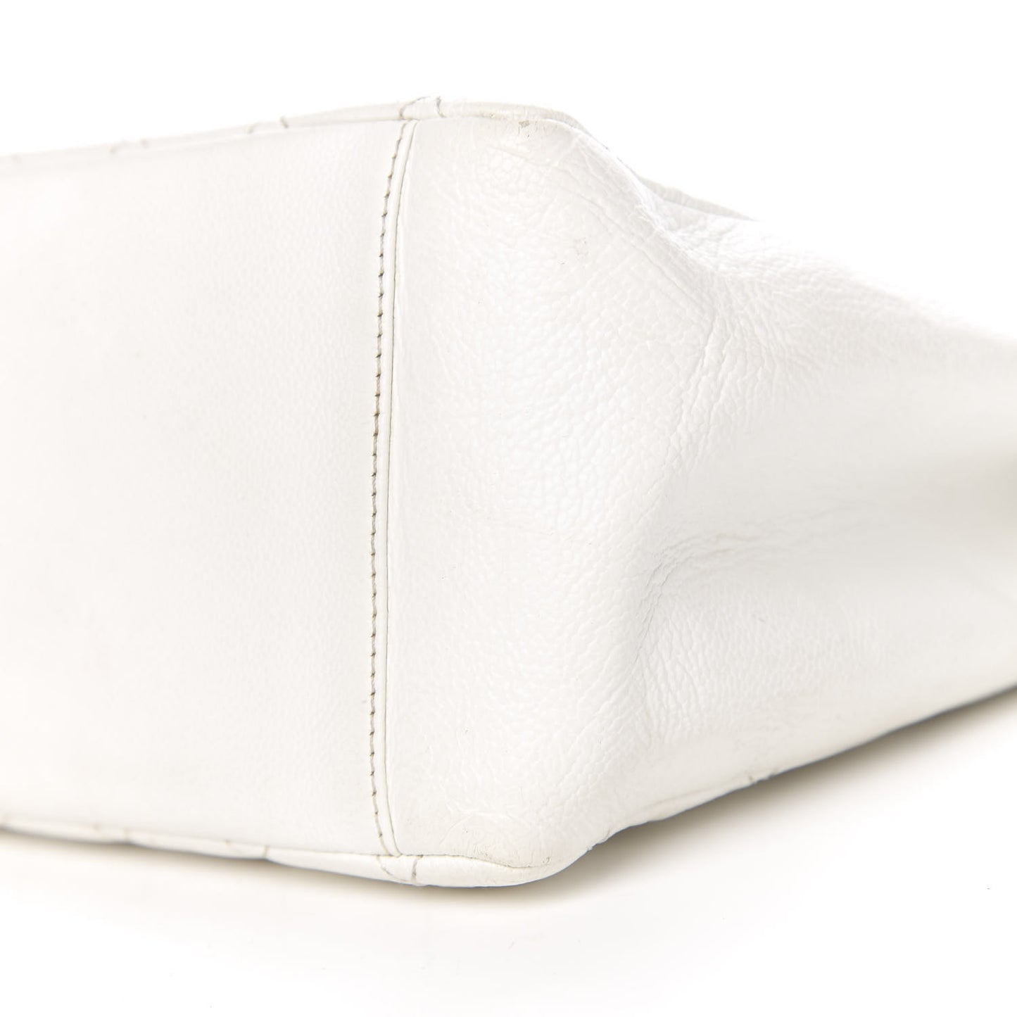 Caviar Quilted Grand Shopping Tote GST White