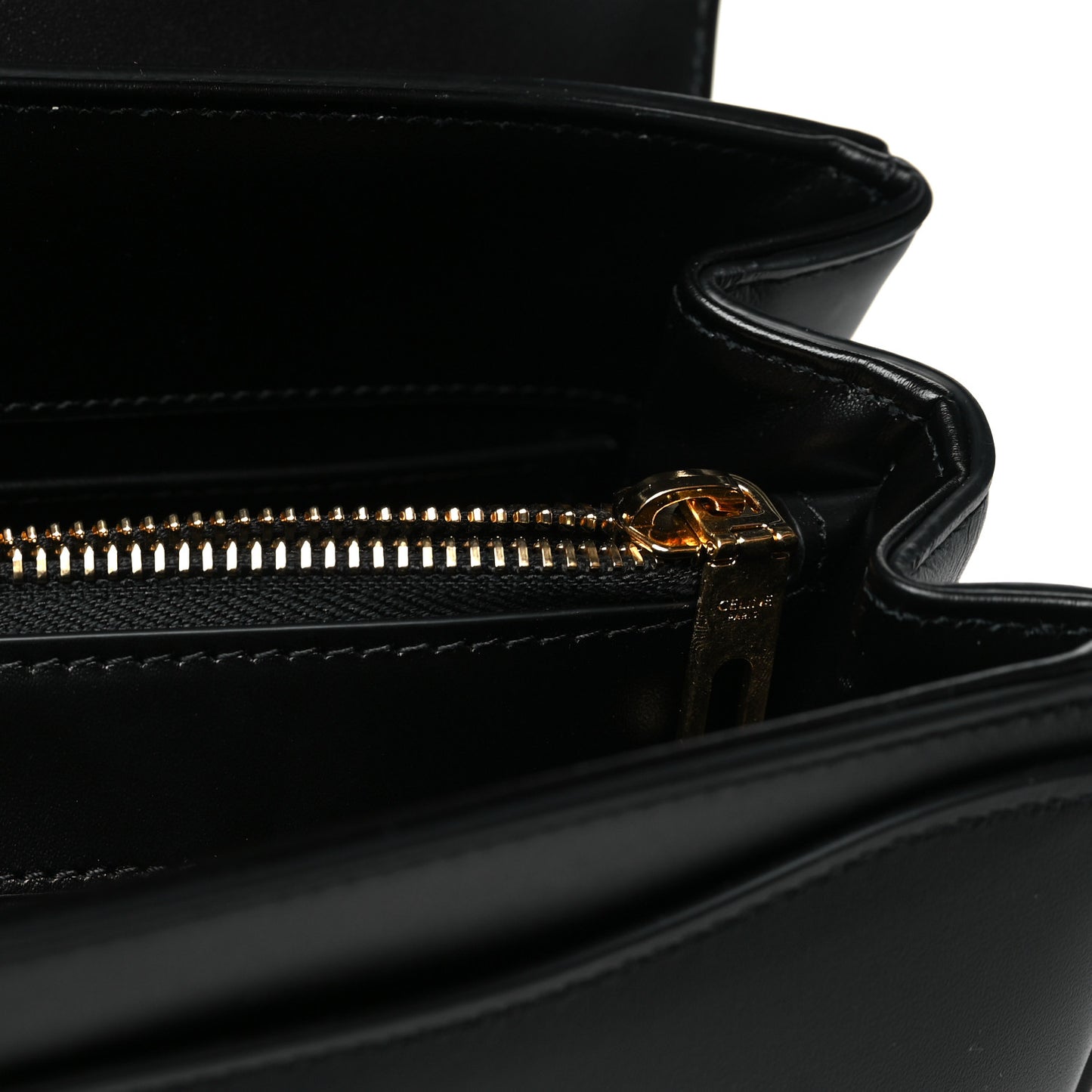 Satinated Calfskin Small 16 Top Handle Bag Black