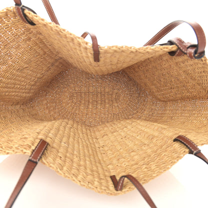 Loewe Calfskin Raffia Paulas Ibiza Small Basket Tote Bag Natural Tan 5 of 10