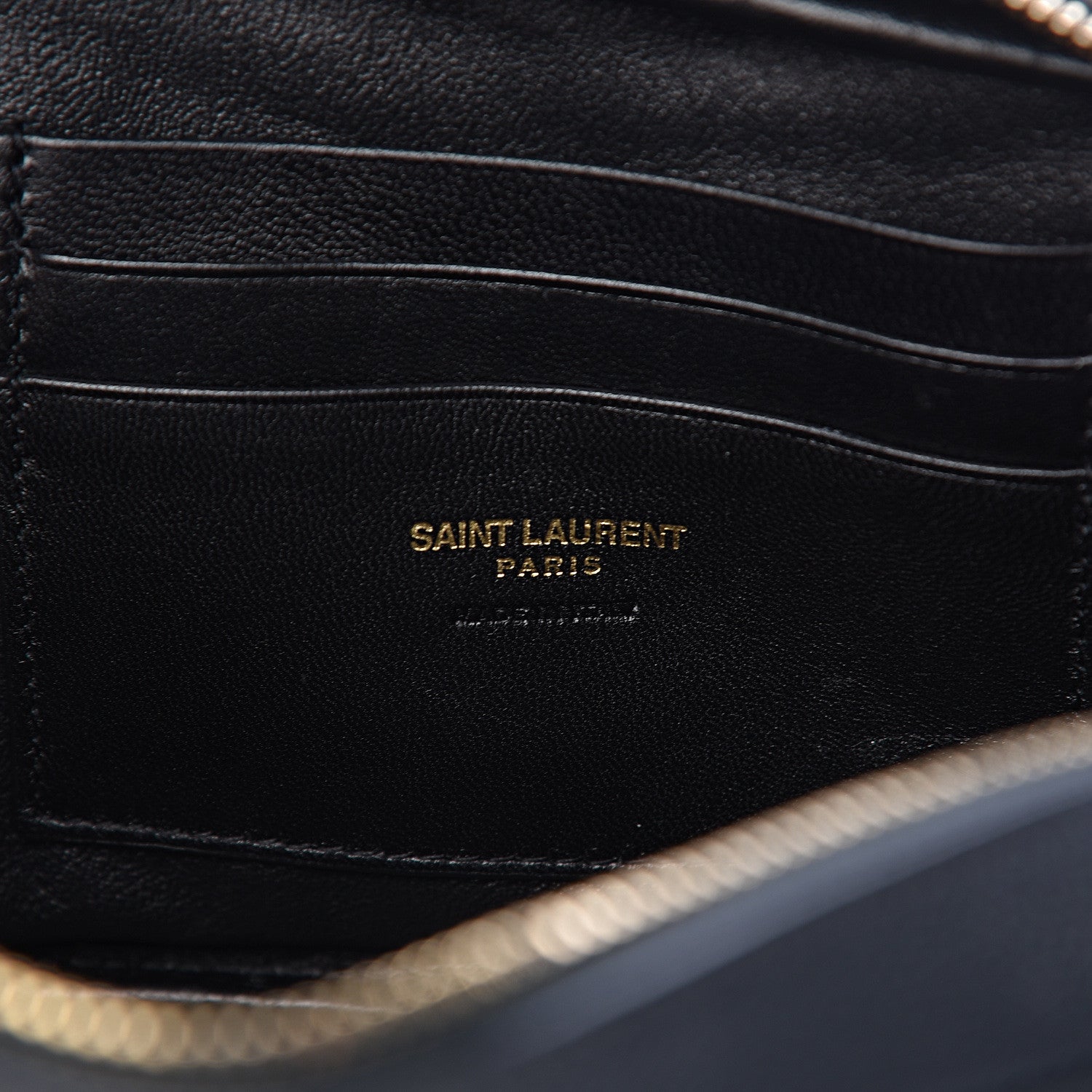 Saint Laurent Grain De Poudre Matelasse Monogram Mini Lou Camera Bag Dark Smog 6 of 13