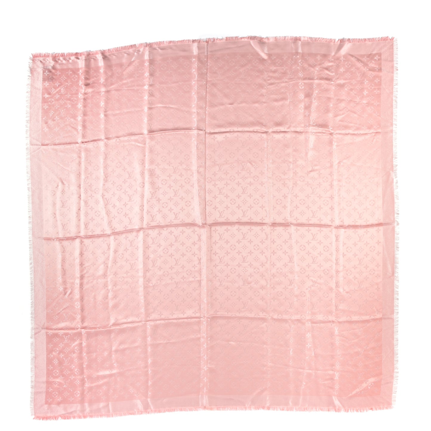 Silk Lurex Wool Monogram Shine Shawl Rose Velours