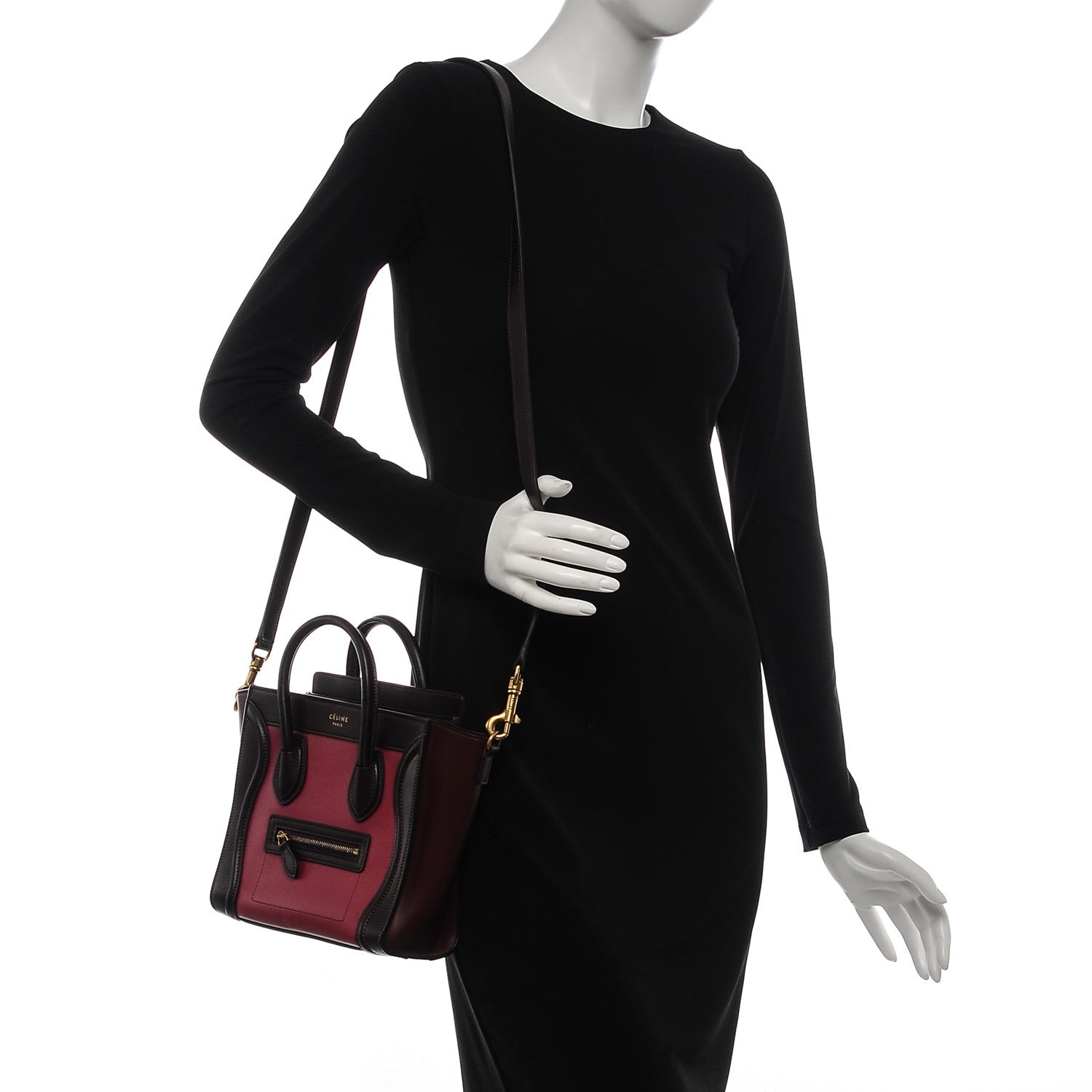 Celine Satin Calfskin Nano Tri-Color Luggage Orchid 2 of 7