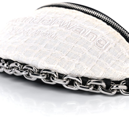 Alexander Wang Patent Tweed Chain Embellished Attica Belt Bag White 9 of 11