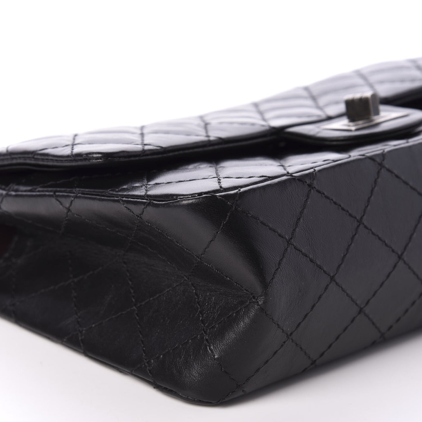 Aged Calfskin Quilted 2.55 Reissue 225 Flap Black