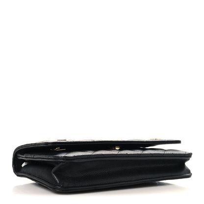 Chanel Caviar Quilted Enamel Coco Casino Wallet On Chain WOC Black 4 of 11