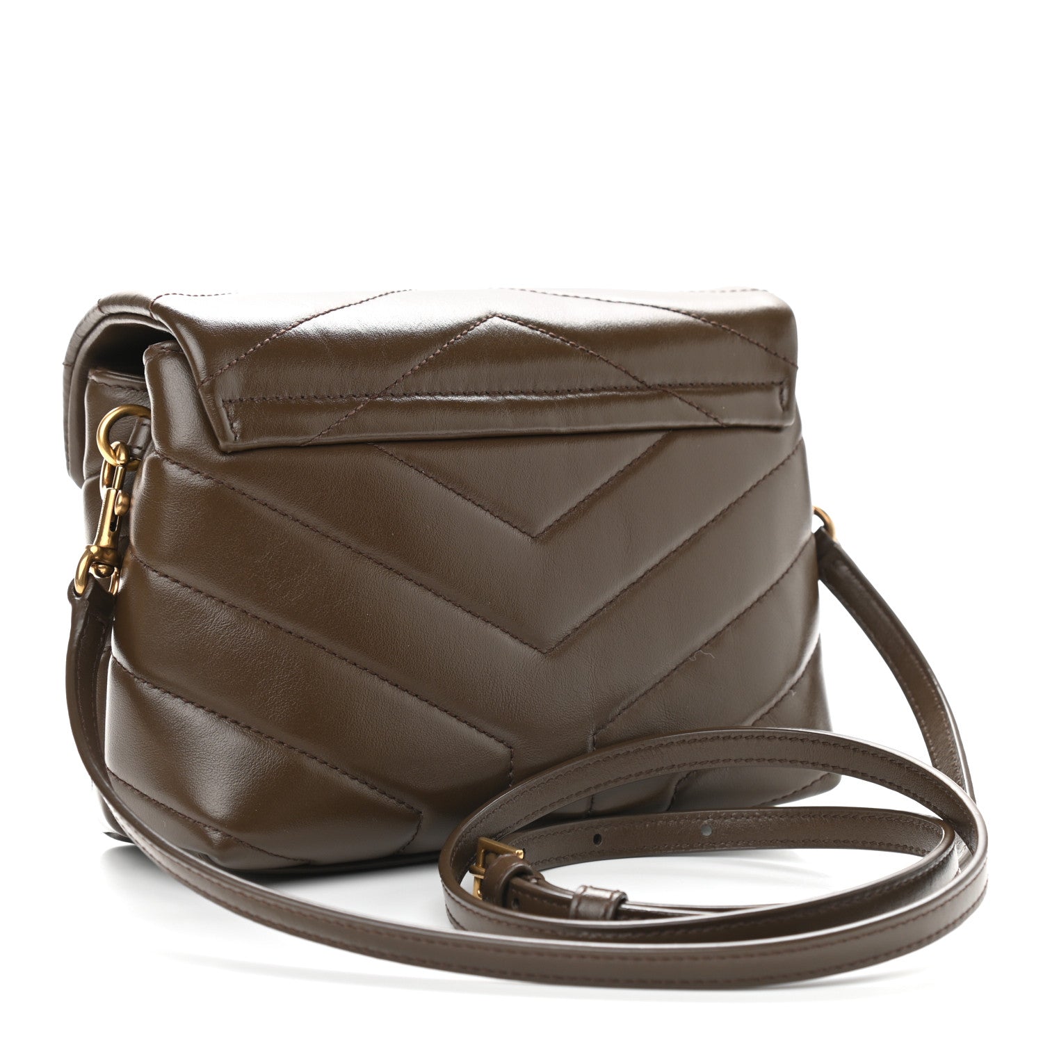 Saint Laurent Calfskin Y Quilted Monogram Toy Loulou Crossbody Bag Earth 2 of 8