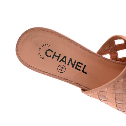Chanel Mesh Grosgrain CC Mules 40 Beige Pink 8 of 14