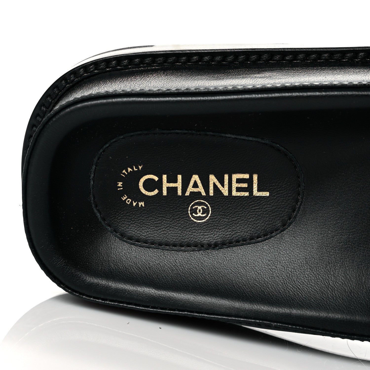 Chanel Lambskin Cha-Nel Mule Sandals 37 Black Multicolor 8 of 14