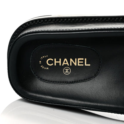 Chanel Lambskin Cha-Nel Mule Sandals 37 Black Multicolor 8 of 14