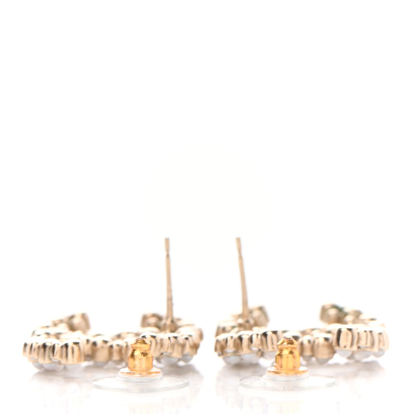 Pearl Crystal CC Earrings Light Gold