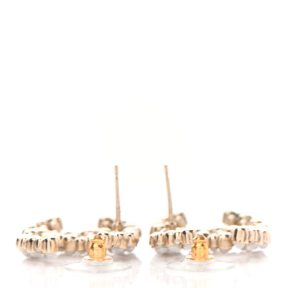 Chanel Pearl Crystal CC Earrings Light Gold 3 of 6
