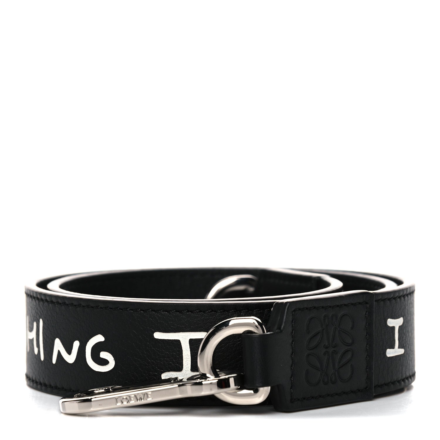 Loewe X JOE BRAINARD Calfskin Words Print Thin Strap Black 1 of 9