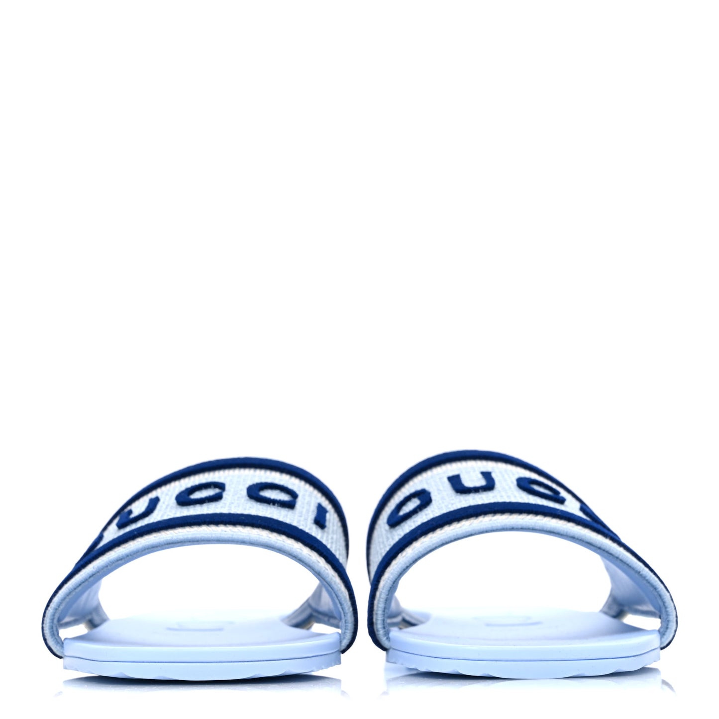 Jacquard Logo Embroidered Luna Slide Sandals 38.5 Sky Blue