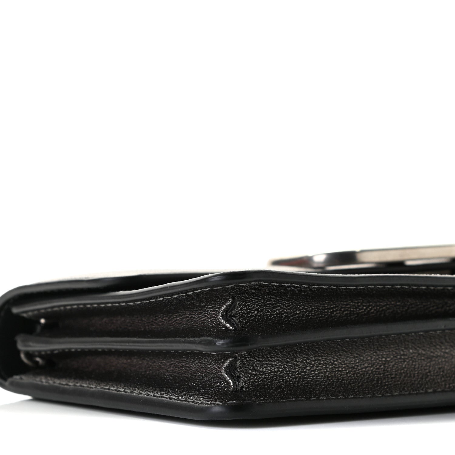 Valentino Garavani Calfksin Vlogo Wallet On Chain Grey 9 of 10