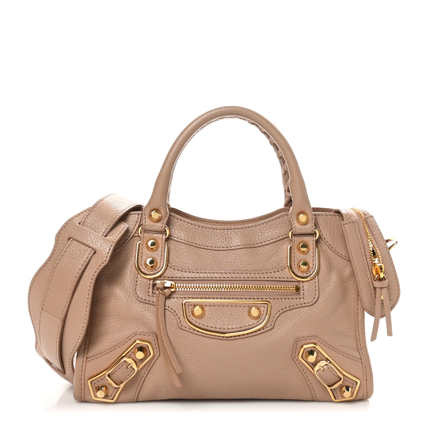 Chevre Gold Metallic Edge Hardware Mini City Rose Des Sables