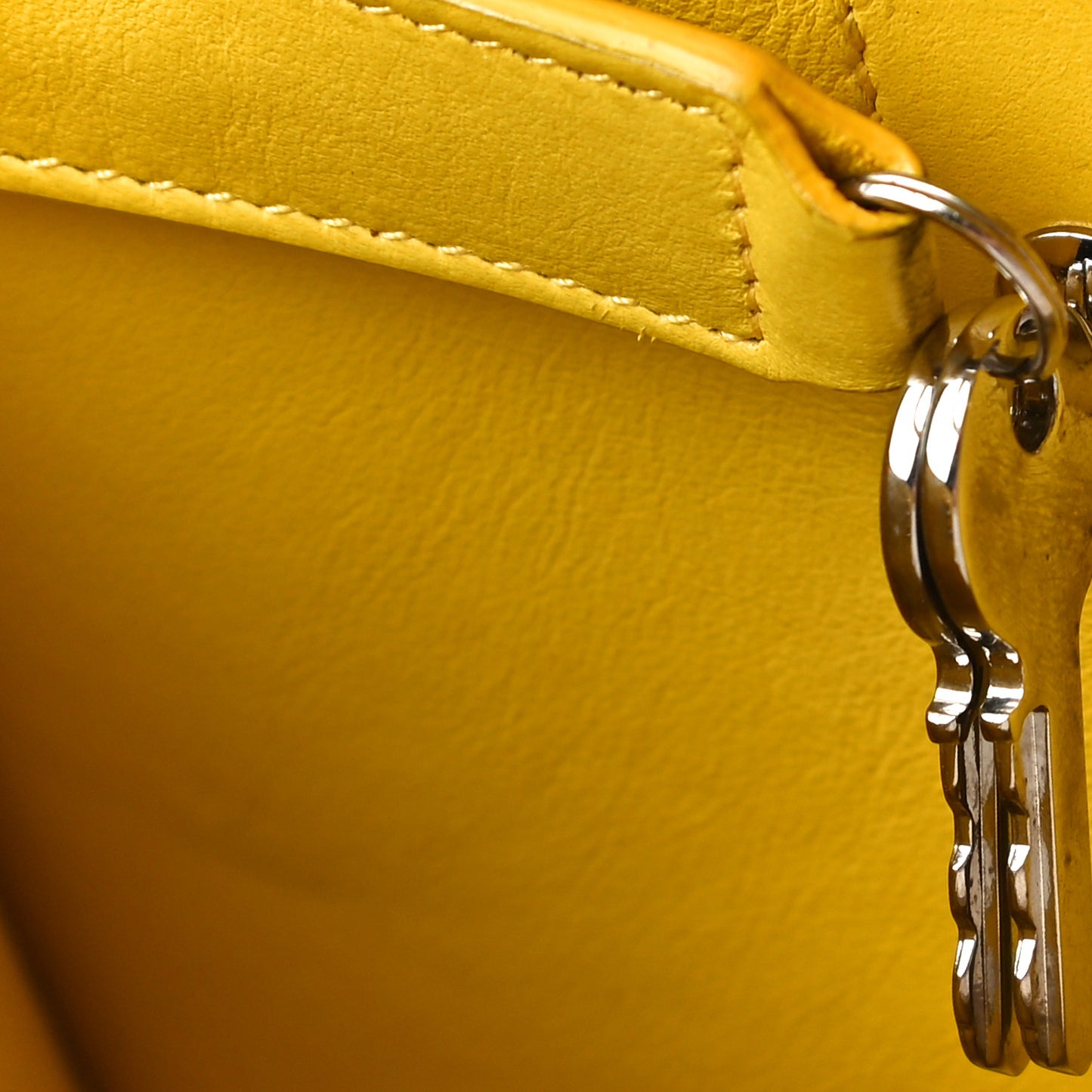 Grained Calfskin Baby Sac De Jour Yellow