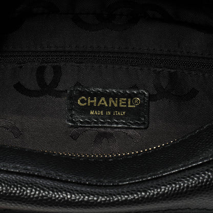 Chanel Caviar CC Wood Chain Hobo Black 6 of 8