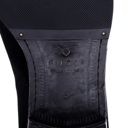 Gucci Velvet Mens Réveille L'Amour Loafers 8 Black 12 of 15