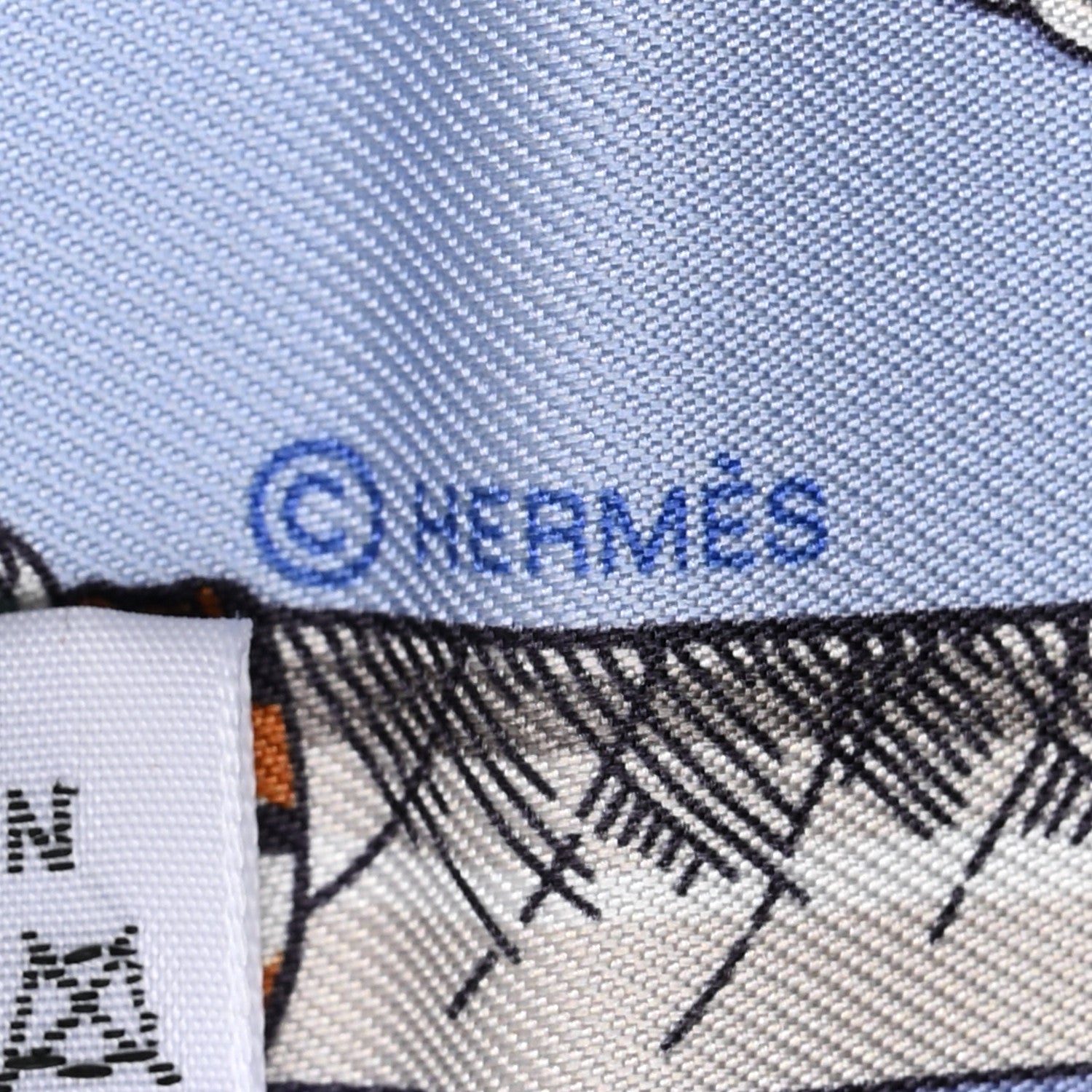 Hermes Silk Cavalcades Twilly Bleu Ciel Creme Vert 4 of 4