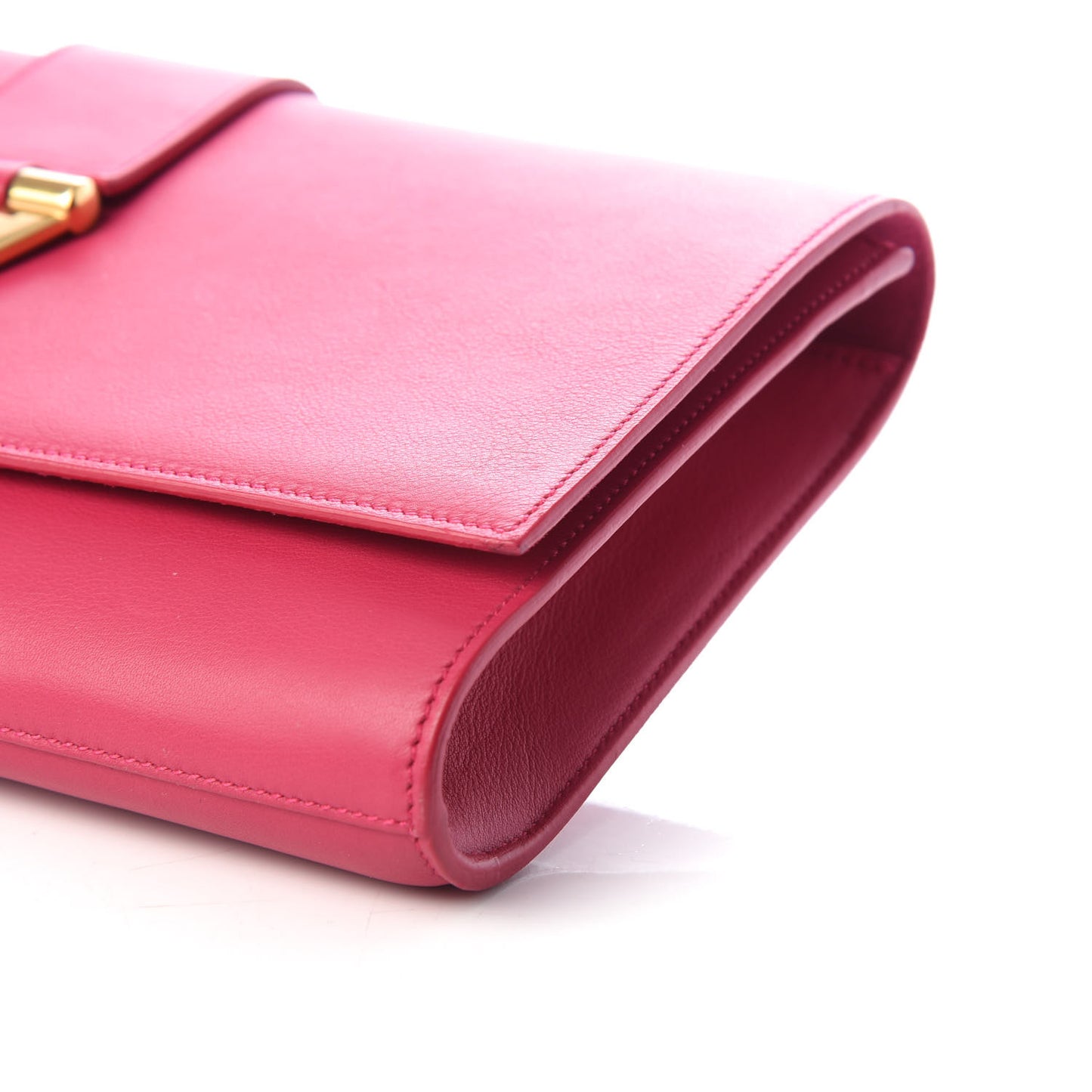 Calfskin Classic Y Ligne Clutch Fuchsia
