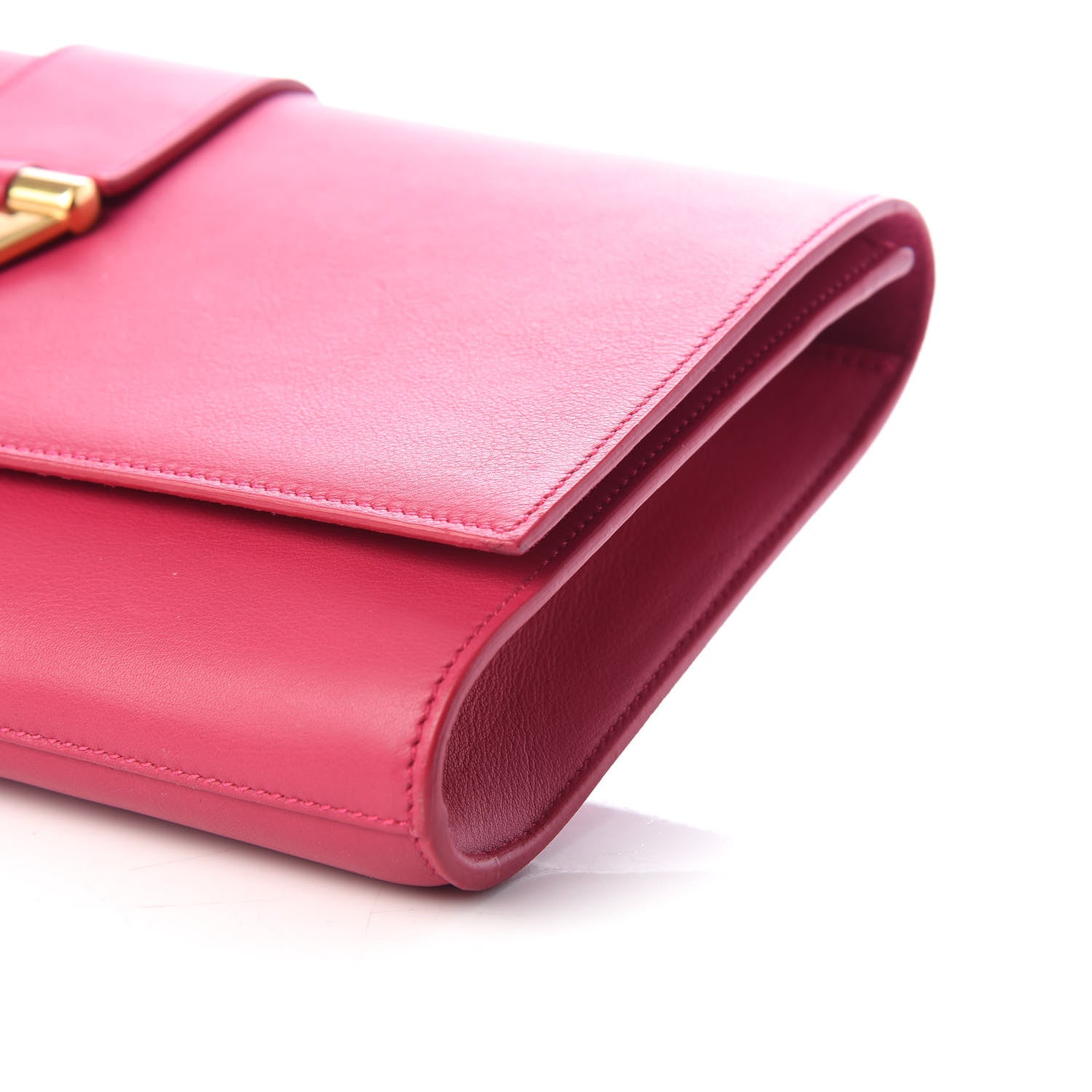 Saint Laurent Calfskin Classic Y Ligne Clutch Fuchsia 9 of 9