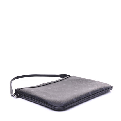 MCM Visetos Liz Shopper Tote Pouch Black 4 of 10