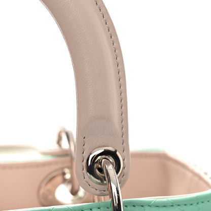 Christian Dior Lambskin Snakeskin Medium Lady Dior Light Blue Multicolor 12 of 13