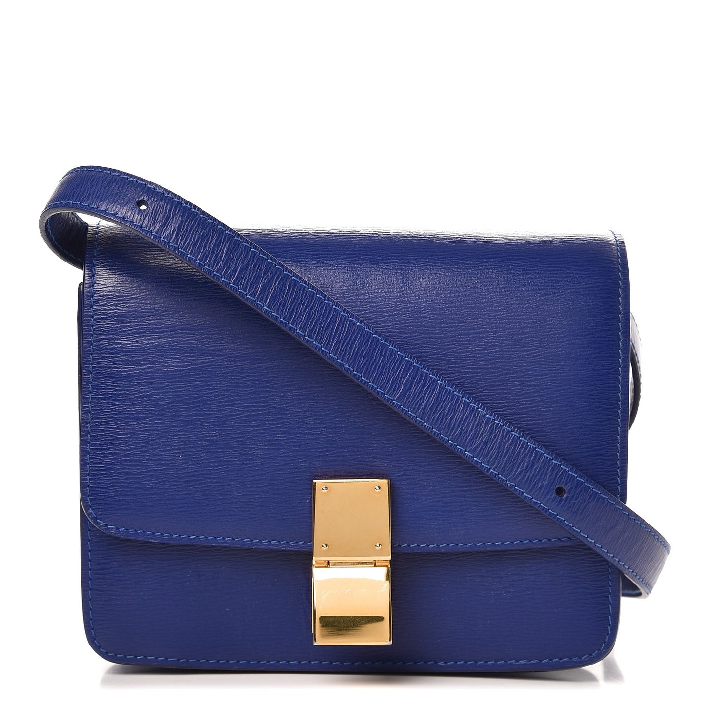 Smooth Calfskin Small Classic Box Flap Bag Indigo