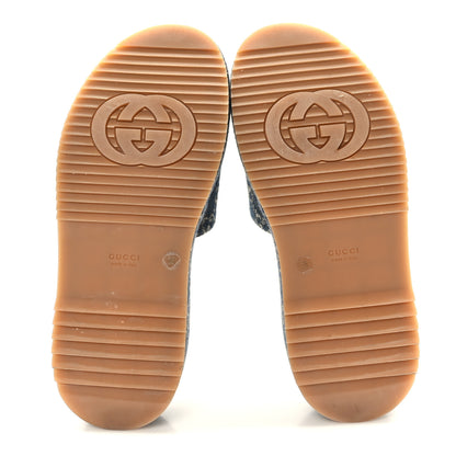 Gucci New Denim GG Monogram Angelina Platform 55mm Slide Sandals 38 Blue Tea 5 of 9