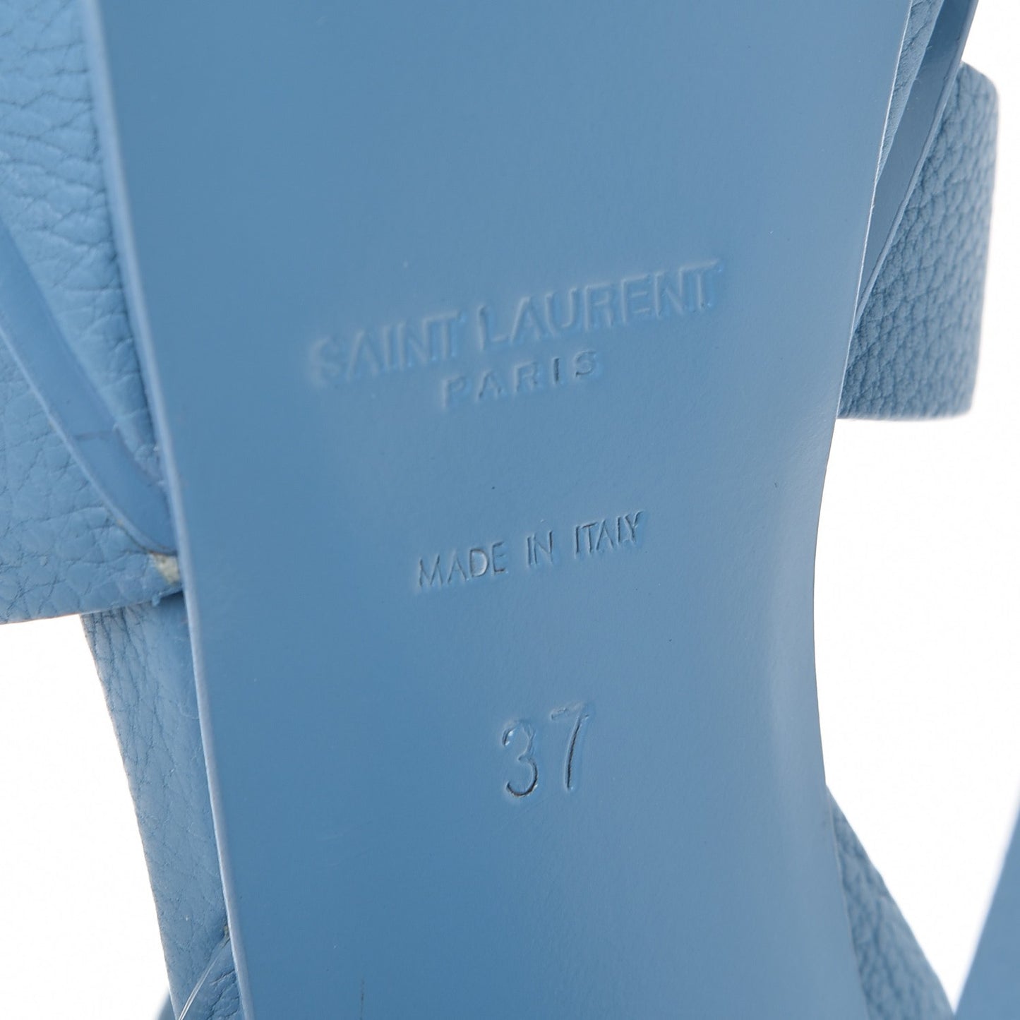 Grained Calfskin Tribute 105 Platform Sandals 37 Blue