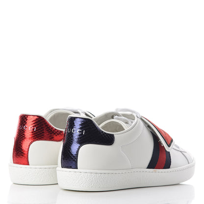 Gucci Calfskin Ayers Blind For Love Embroidered Womens Ace Sneakers 39 White 4 of 10