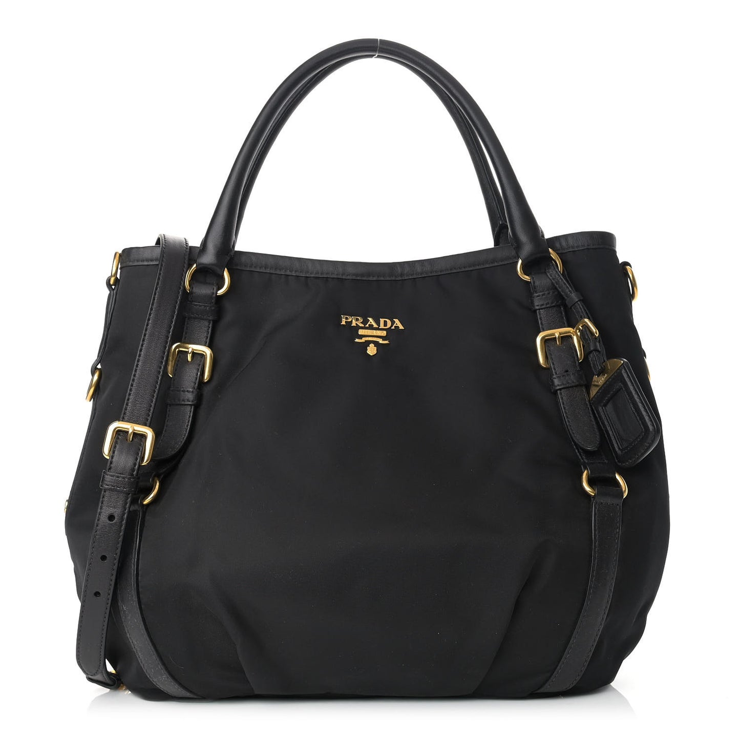 Tessuto Nylon Soft Calf Tote Black