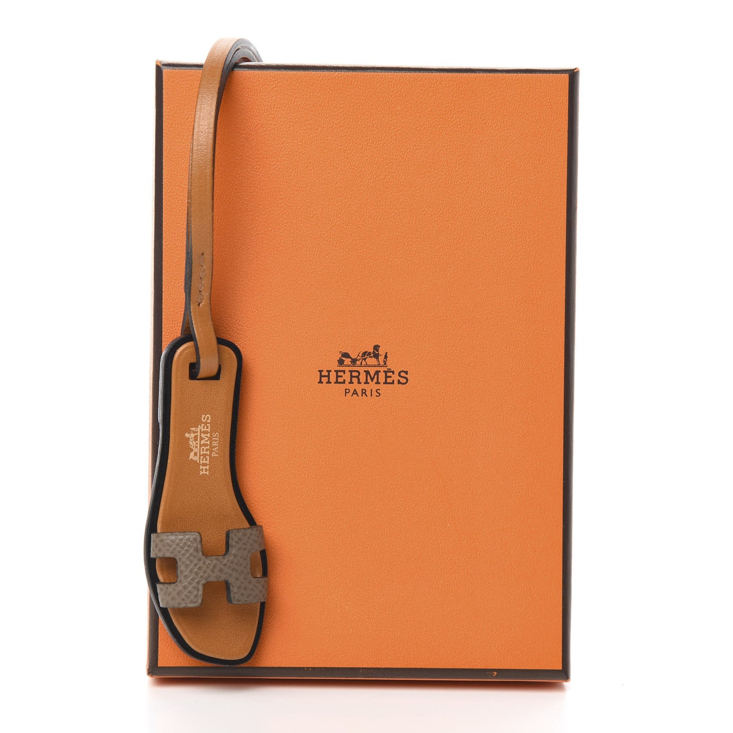 Epsom Butler Calfskin Hunter Oran Nano Bag Charm Etoupe