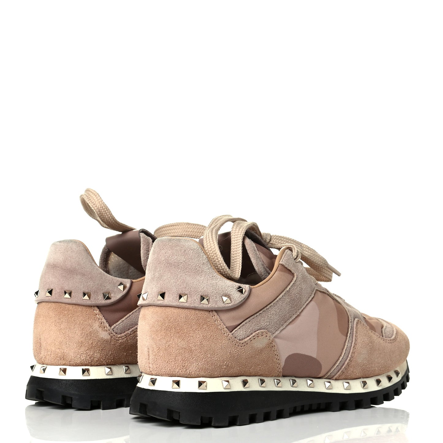 Suede Nylon Camouflage Womens Soul Rockstud Sneakers 37 Multicolor