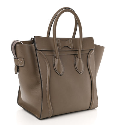 Celine Drummed Calfskin Mini Luggage Souris 3 of 8