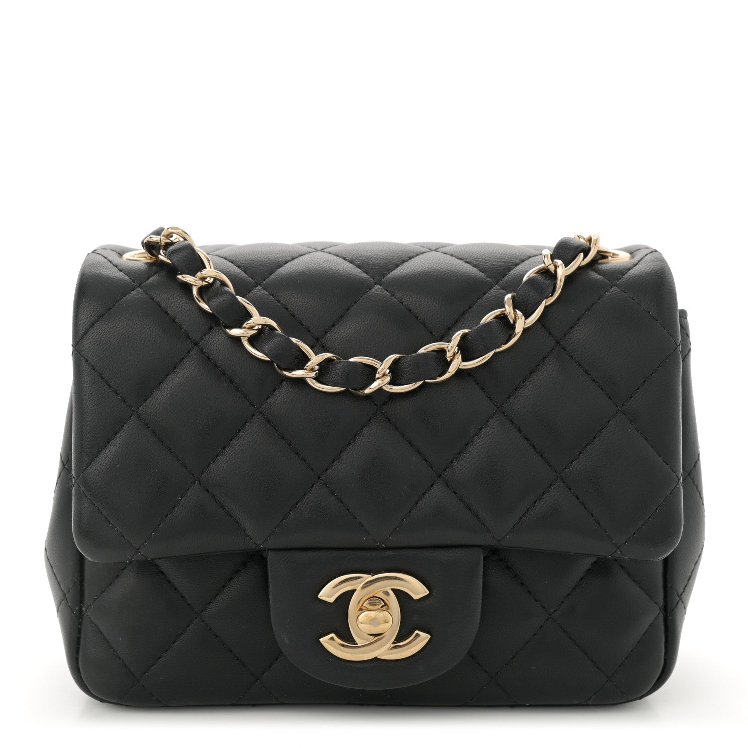 Chanel Lambskin Quilted Mini Square Flap Black 1 of 12
