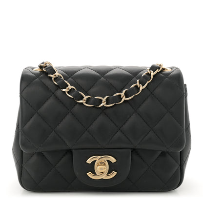 Chanel Lambskin Quilted Mini Square Flap Black 1 of 12