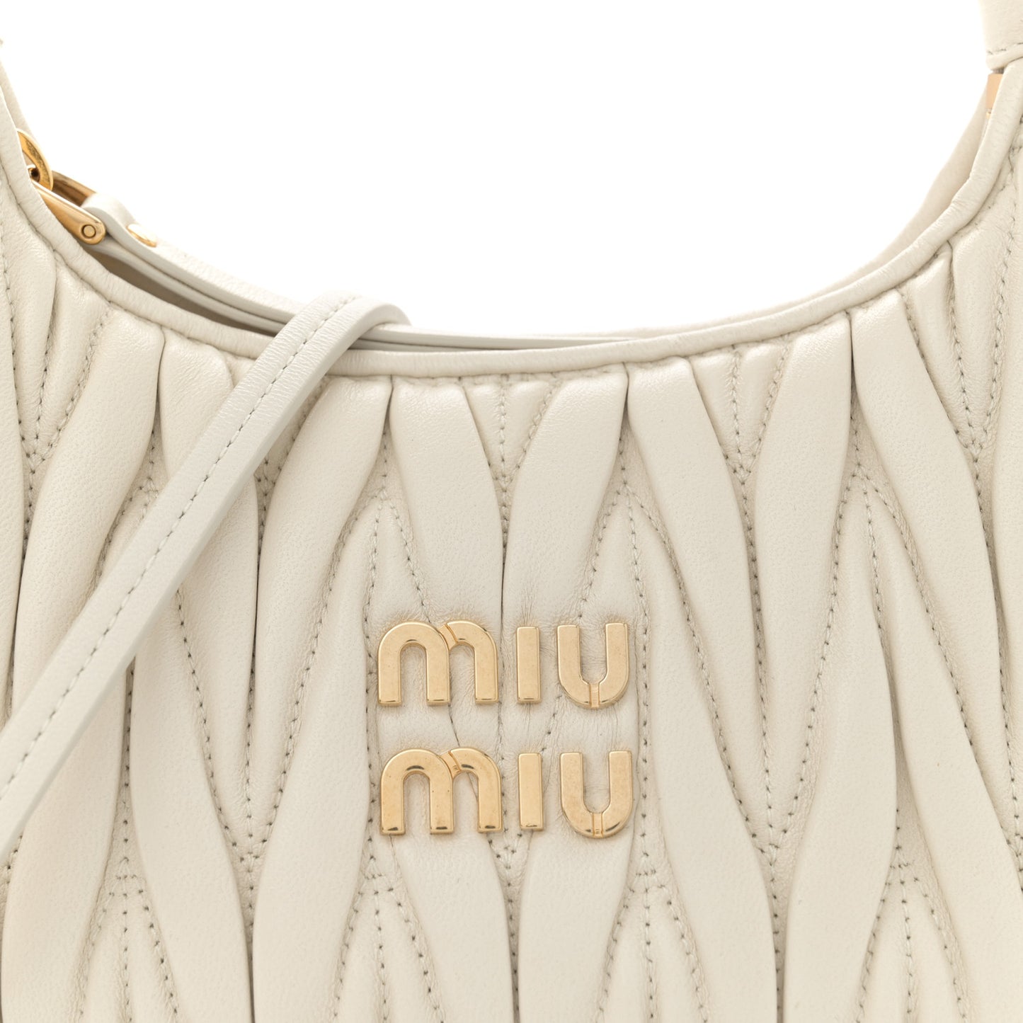 Nappa Matelasse Small Wander Hobo White