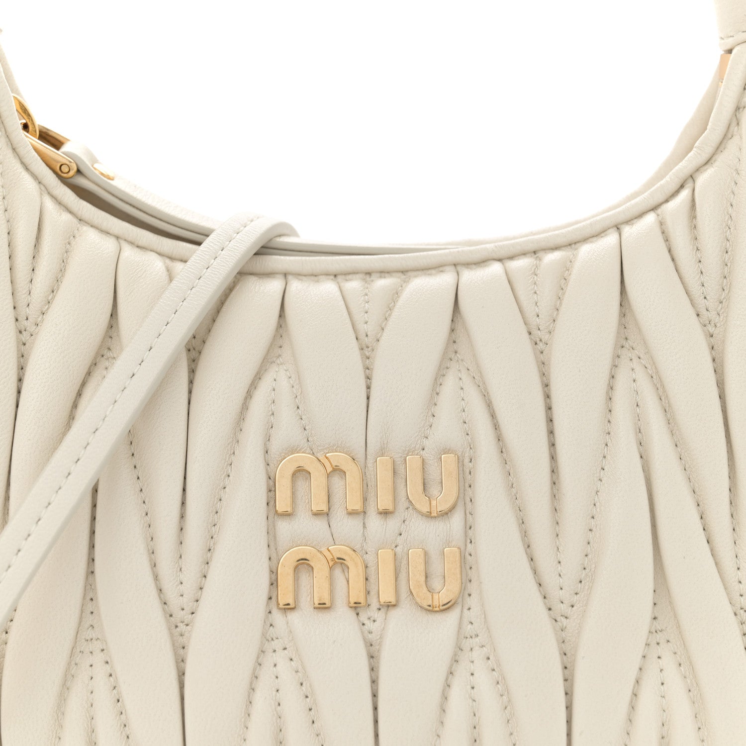Miu Miu Nappa Matelasse Small Wander Hobo White 7 of 10