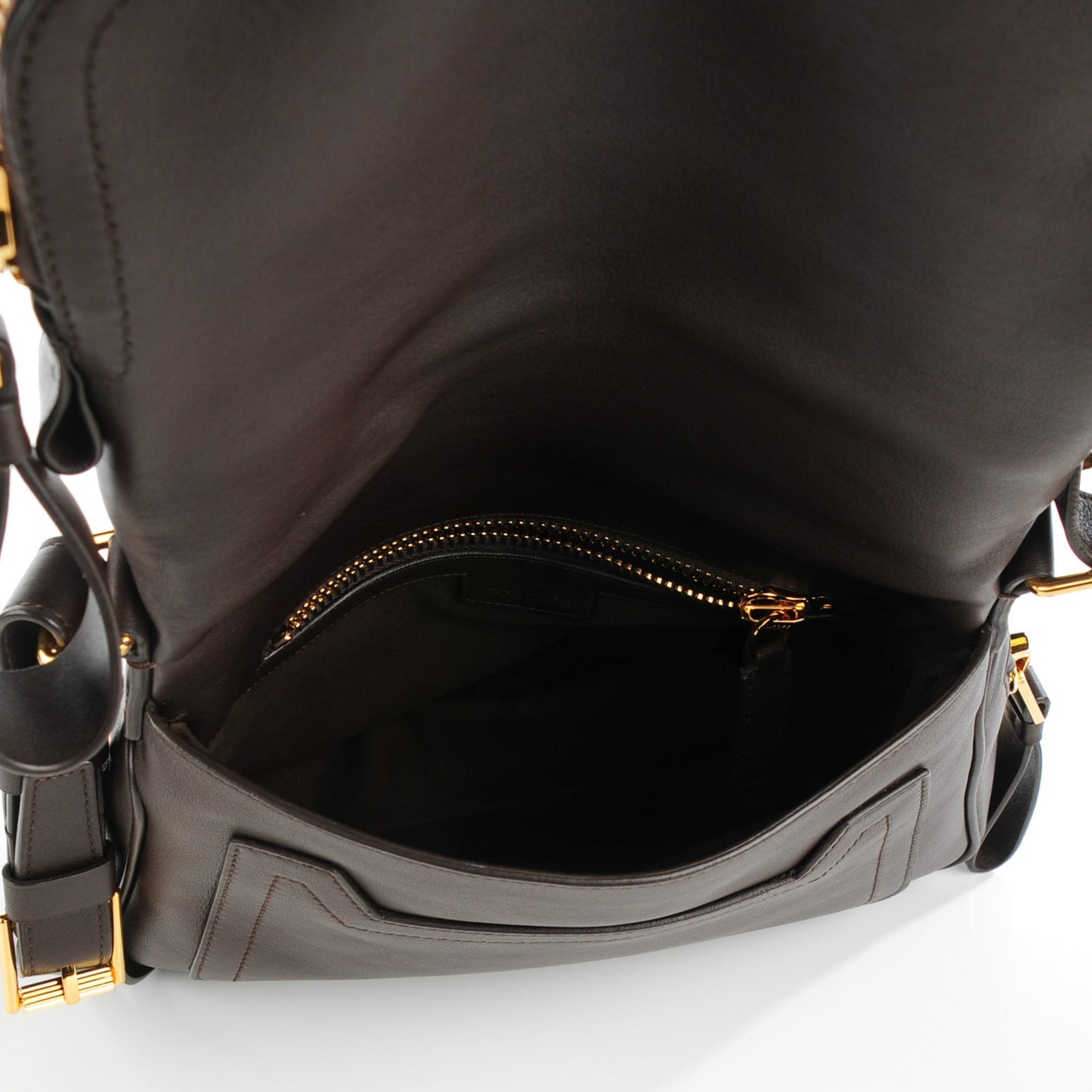 Grained Calfskin Medium Jennifer Crossbody Bag Brown