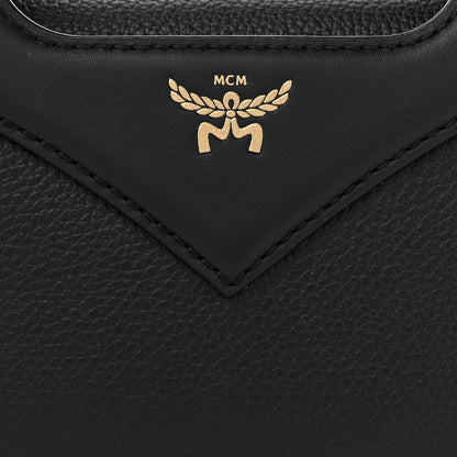 MCM Small Calfskin Diamond Tote Black Black 7 of 9