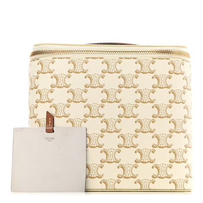 Celine Triomphe Canvas Calfskin Square Vanity Case White 1 of 8