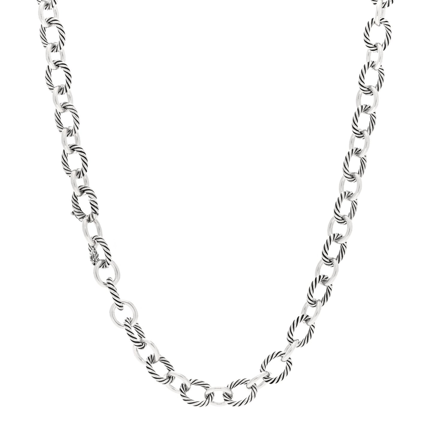 Sterling Silver 12mm Oval Link Necklace